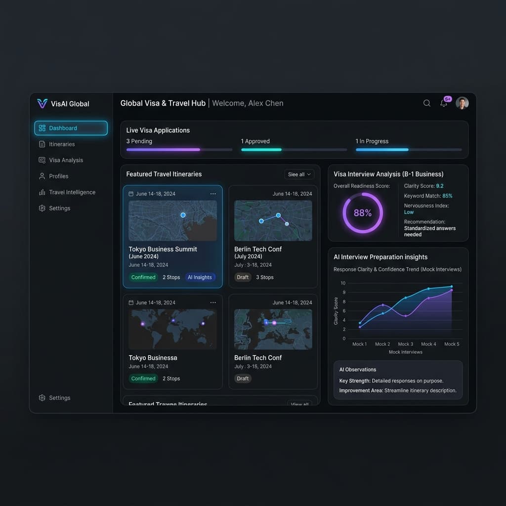 PrepVisa AI Platform Dashboard